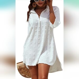 B White Beach Cover-Up Dress